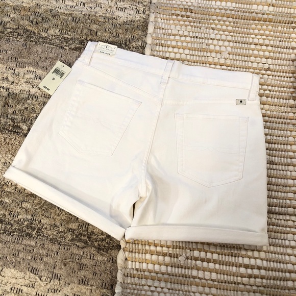 Lucky Brand White Roll Up High Rise Denim Shorts - Picture 7 of 8